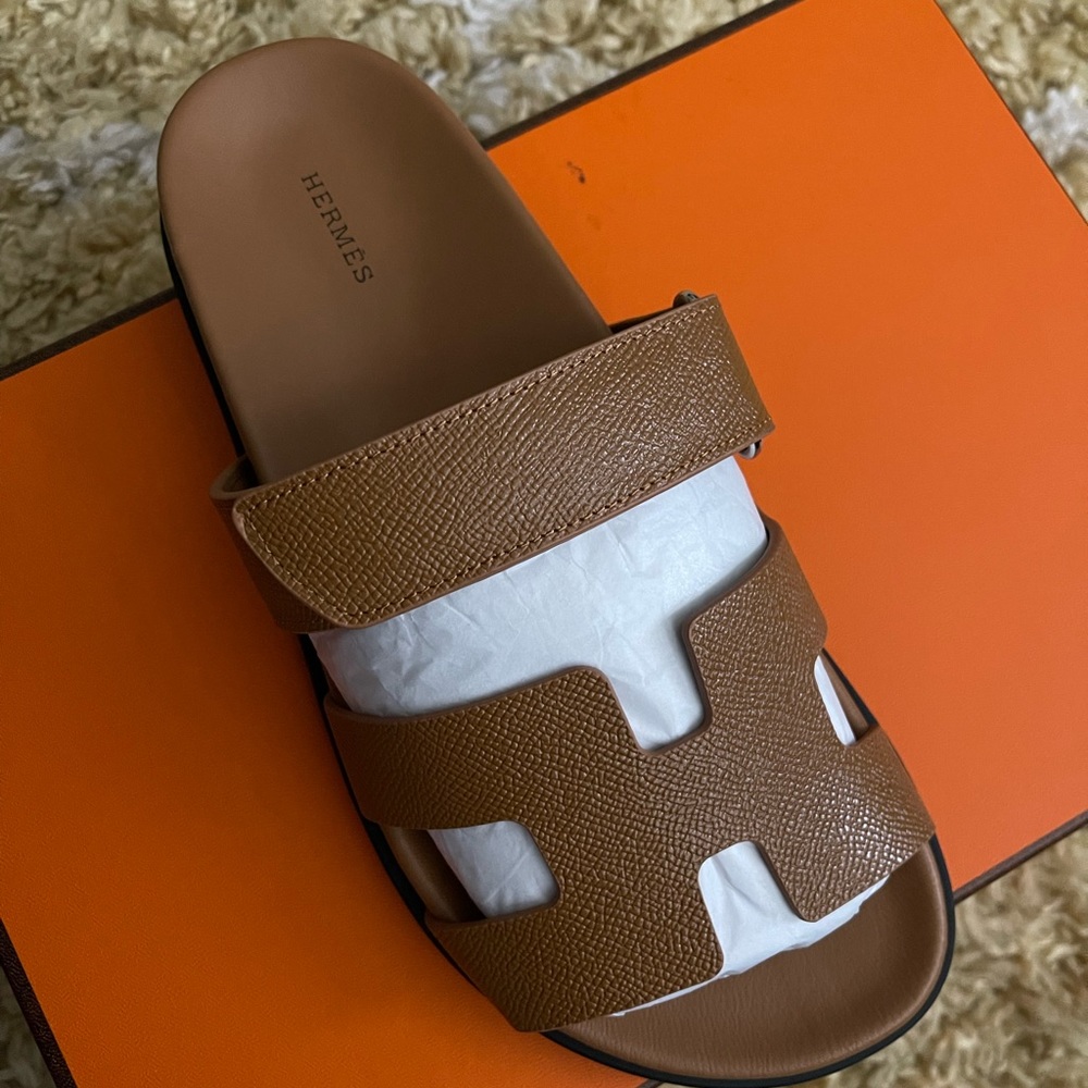 Brown H sandals